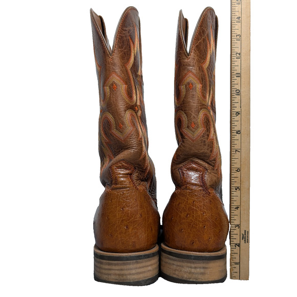 Ariat Ostrich Cowboy Boots Mens 13 EE Smooth Quill Leather Western Slingshot